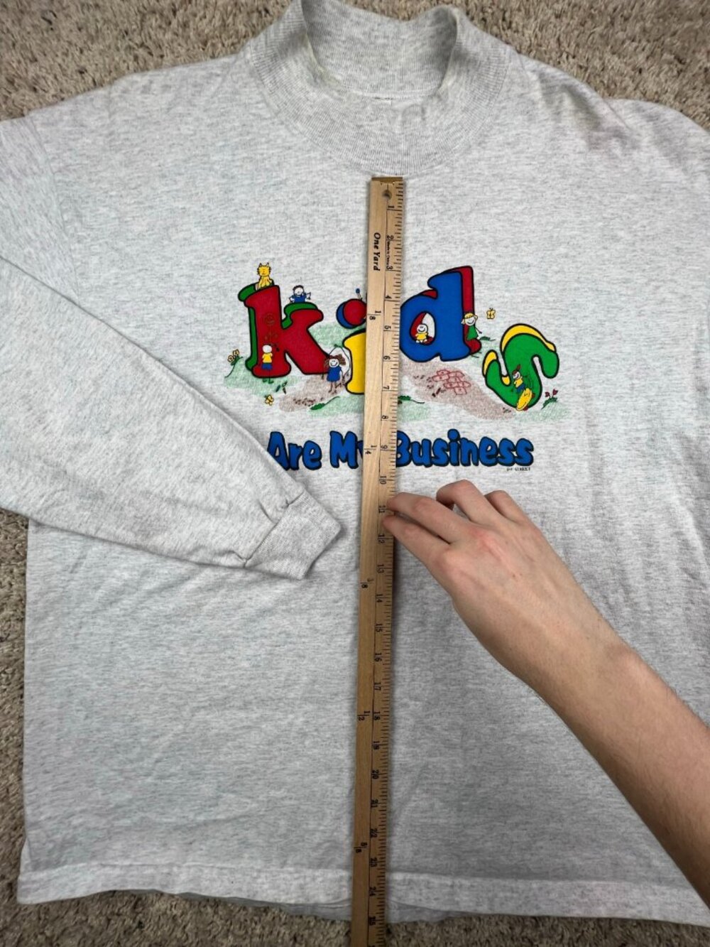 VTG Anvil Cotton Deluxe Children Are My Business School Teacher Sweatshirt Sz XL - Picture 2 of 9